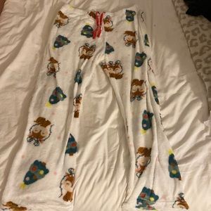 Christmas themed fuzzy pajama pants, Size:Youth XL